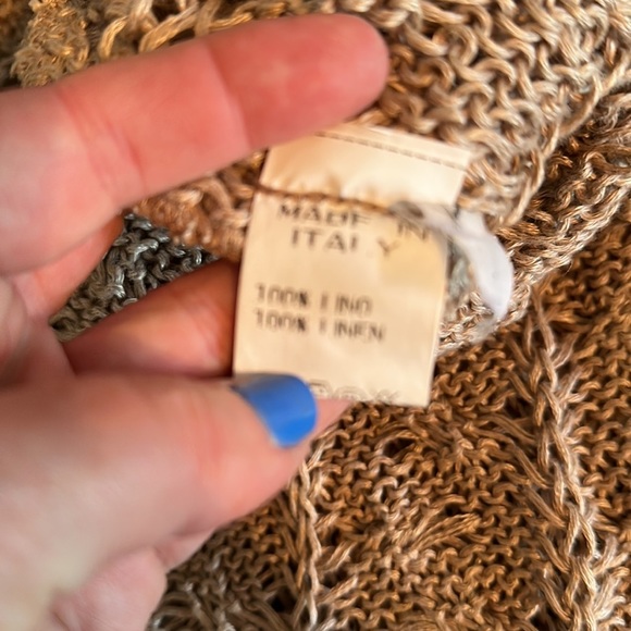 Joseph Abboud taupe linen sweater. EUC L - Picture 4 of 11